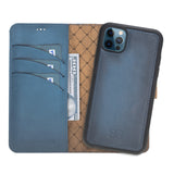 Bouletta iPhone 15 Pro Uitneembare lederen BookCase (Magsafe compatibel) - Midnight Blue