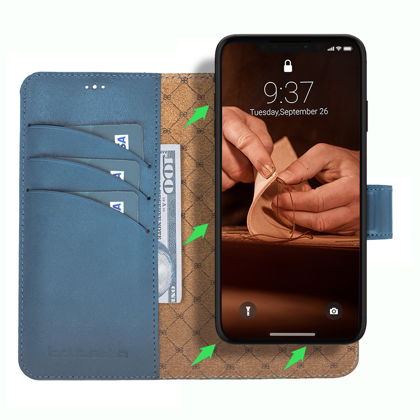iPhone 17 Pro accessoires Leer Telefoon Wallet cases Met iPhone 17 Pro accessoires Leer Telefoon Wallet cases Met