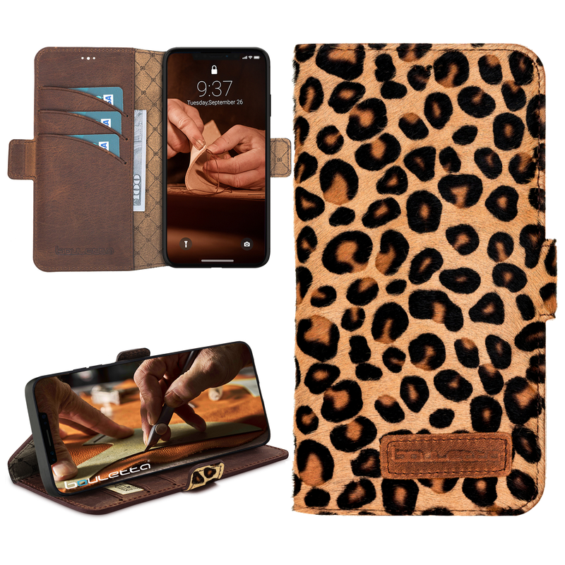 Bouletta iPhone 13 Pro Max BookCase - Furry Leopard