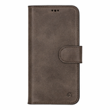 Pulledro iPhone 16 Uitneembare lederen BookCase (Magsafe compatibel) - Antic Coffee
