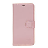 Bouletta iPhone 15 Uitneembare lederen BookCase (Magsafe compatibel) - Nude Pink