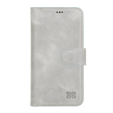 Bouletta iPhone 15 Uitneembare lederen BookCase (Magsafe compatibel) - Future Grey