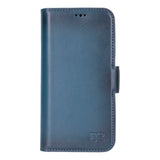 iPhone 17 leren Solid Bookcase - Midnight Blue