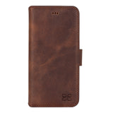 Bouletta iPhone 16e Bookcase hoesje luxe leren bescherming - Antic Coffee