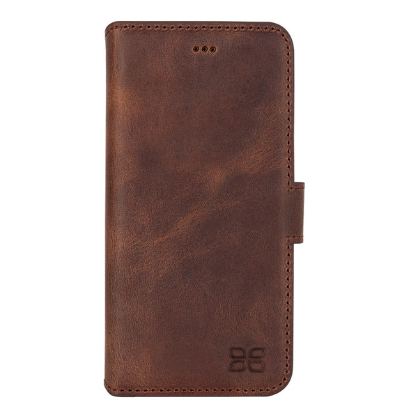 Bouletta iPhone 16e Bookcase hoesje luxe leren bescherming - Antic Coffee