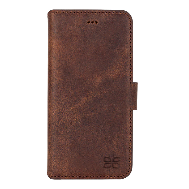 Bouletta iPhone 16e Bookcase hoesje luxe leren bescherming - Antic Coffee