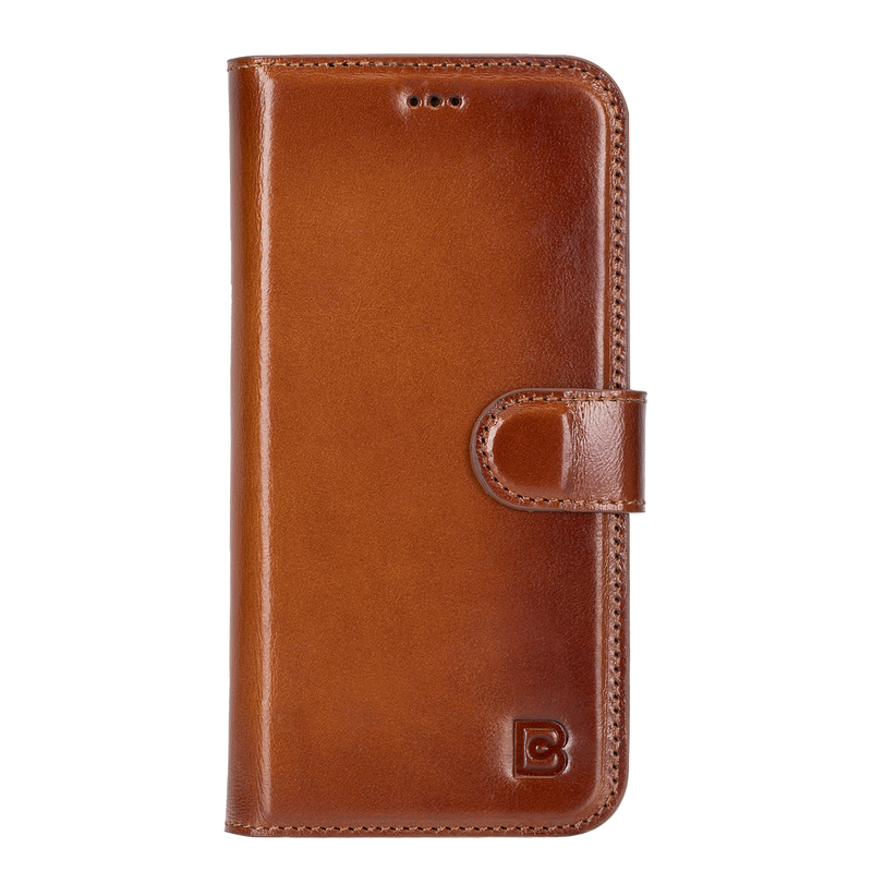 iPhone Air Uitneembaar leren Bookcase - Burned Cognac