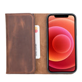 iPhone 12 (Pro) Uitneembare leren BookCase hoesje