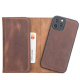 iPhone 12 (Pro) Uitneembare leren BookCase hoesje