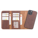 iPhone 12 (Pro) Uitneembare leren BookCase hoesje