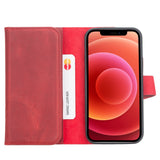 iPhone 12 (Pro) Uitneembare leren BookCase hoesje
