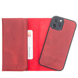 iPhone 12 (Pro) Uitneembare leren BookCase hoesje