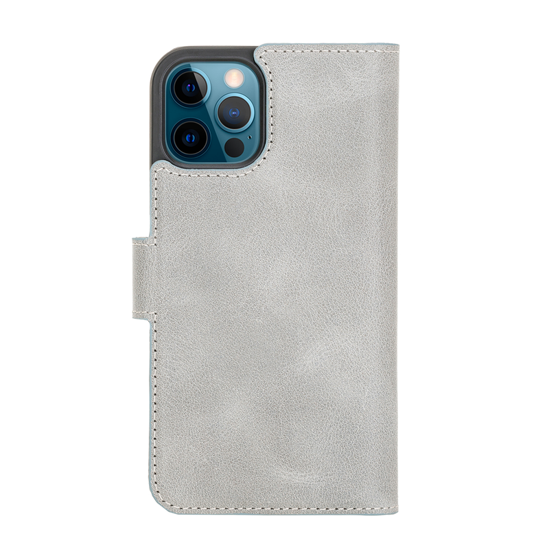 Bouletta iPhone 15 Pro Max Uitneembare lederen BookCase (Magsafe compatibel) - Future Grey