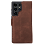 Pulledro geschikt voor Samsung Galaxy S26 Ultra Uitneembare Lederen Bookcase · Echt Leer · Handgemaakt · Standfunctie - Antic Coffee