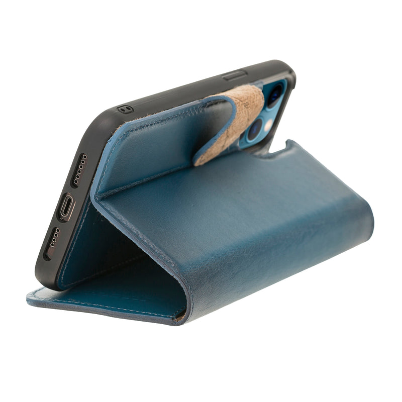 Bouletta iPhone 15 Pro Max Uitneembare lederen BookCase (Magsafe compatibel) - Midnight Blue