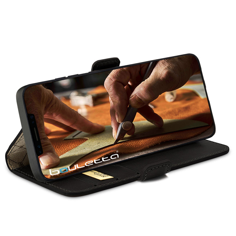 iPhone 17 Pro leren Solid Bookcase - Rustic Black