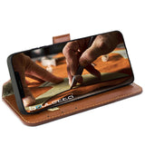 iPhone Air Uitneembaar leren Bookcase - Burned Cognac