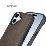 Pulledro iPhone 16 Uitneembare lederen BookCase (Magsafe compatibel) - Antic Coffee