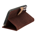 Pulledro geschikt voor Samsung Galaxy S26 Ultra Uitneembare Lederen Bookcase · Echt Leer · Handgemaakt · Standfunctie - Antic Coffee