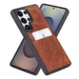 Samsung Galaxy S25 Ultra Hoesje Leer met Pasjeshouder – Slim Back Cover