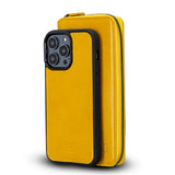 Bouletta iPhone 14 Pro Max Portemonnee BackCover met ritssluiting - Mustard