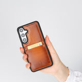 Samsung Galaxy S25 Leren Hoesje met Kaarthouder Flex Cover Ultra Slim & Luxe