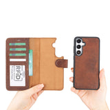Samsung Galaxy S25 Uitneembare BookCase leren hoesje