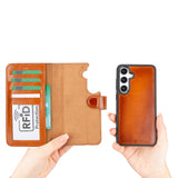 Samsung Galaxy S25 Uitneembare BookCase leren hoesje