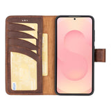 Samsung Galaxy S25 Leren BookCase Afneembaar RFID & Kaarthouder