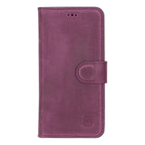 Bouletta Samsung Galaxy S24 Uitneembare lederen RFID BookCase (Magsafe compatibel) - Antic Purple