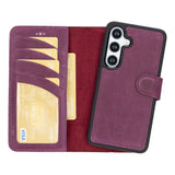 Bouletta Samsung Galaxy S24 Uitneembare lederen RFID BookCase (Magsafe compatibel) - Antic Purple