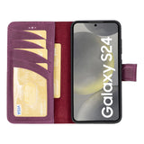 Bouletta Samsung Galaxy S24 Uitneembare lederen RFID BookCase (Magsafe compatibel) - Antic Purple