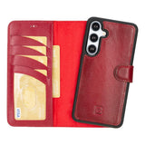 Samsung Galaxy S25 Leren BookCase Afneembaar RFID & Kaarthouder