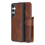 Samsung Galaxy S25 Leren BookCase Afneembaar RFID & Kaarthouder