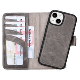 Bouletta iPhone 14 Uitneembare lederen RFID BookCase (Magsafe compatibel) - Marble Grey