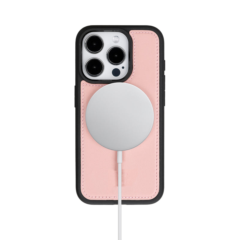 Bouletta iPhone 15 Pro Max Uitneembare lederen RFID BookCase (Magsafe compatibel) - Nude Pink