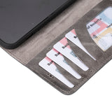 Bouletta iPhone 14 Uitneembare lederen RFID BookCase (Magsafe compatibel) - Marble Grey