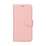 Bouletta iPhone 15 Pro Max Uitneembare lederen RFID BookCase (Magsafe compatibel) - Nude Pink