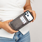 iPhone 17 Pro leren Flex Cover Hoesje met Kaarthouder - Ultra Slim & Luxe