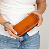 iPhone 17 Uitneembaar leren Bookcase - Burned Cognac