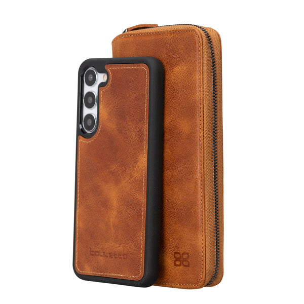 Bouletta Samsung Galaxy S23  Portemonnee BackCover met ritssluiting - Tiguan Tan