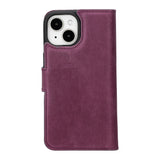 Bouletta iPhone 14 Uitneembare lederen RFID BookCase (Magsafe compatibel) - Antic Purple