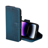 Bouletta iPhone 14 Uitneembare lederen RFID BookCase (Magsafe compatibel) - Midnight Blue