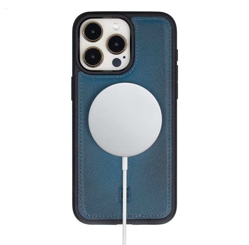 Bouletta iPhone 15 Pro Uitneembare lederen BookCase (Magsafe compatibel) - Midnight Blue