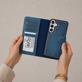 Samsung Galaxy S26 Plus Hoesje Leer Uitneembare Portemonnee met Pasjeshouder & Draadloos Opladen