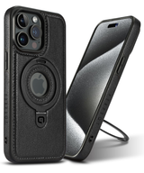 Perfeqt iPhone 14 Plus BackCover met Kickstand & Keyring houder - Black