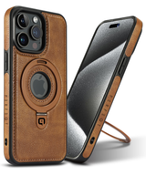 Perfeqt iPhone 14 Plus BackCover met Kickstand & Keyring houder - Brown