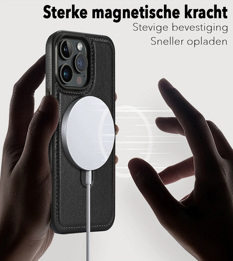 Perfeqt iPhone 14 Pro Max BackCover met Kickstand & Keyring houder - Black