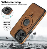 Perfeqt iPhone 14 Plus BackCover met Kickstand & Keyring houder - Brown