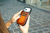 iPhone 17 Pro leren Flex Cover Hoesje met Kaarthouder - Ultra Slim & Luxe